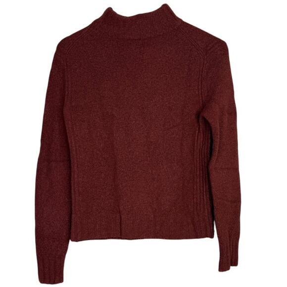 J. Crew Point Sur Alpaca Wool Mock Neck Long Sleeve Knit Sweater XS Burnt Brown - Picture 4 of 15